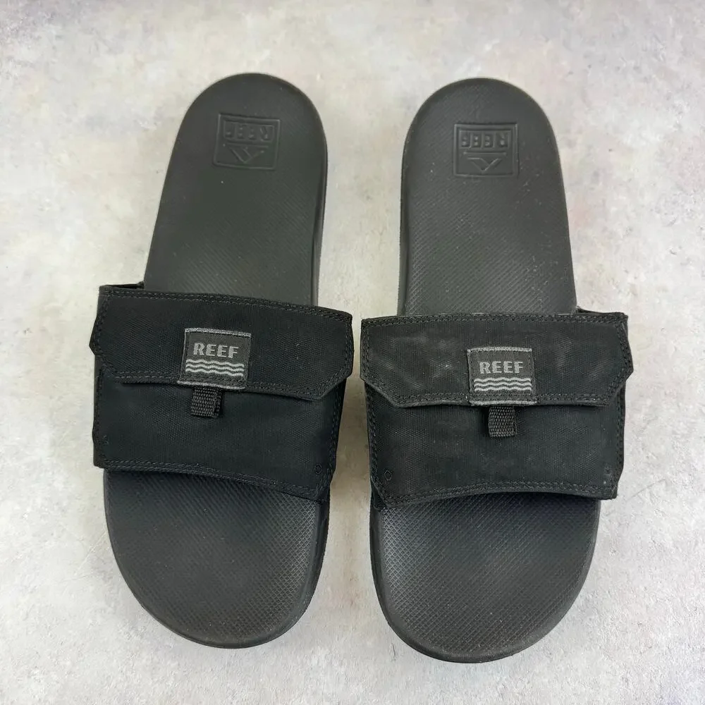 Reef Stash Slides Sandals Mens Size 12 Black Beach Casual Outdoor Summer